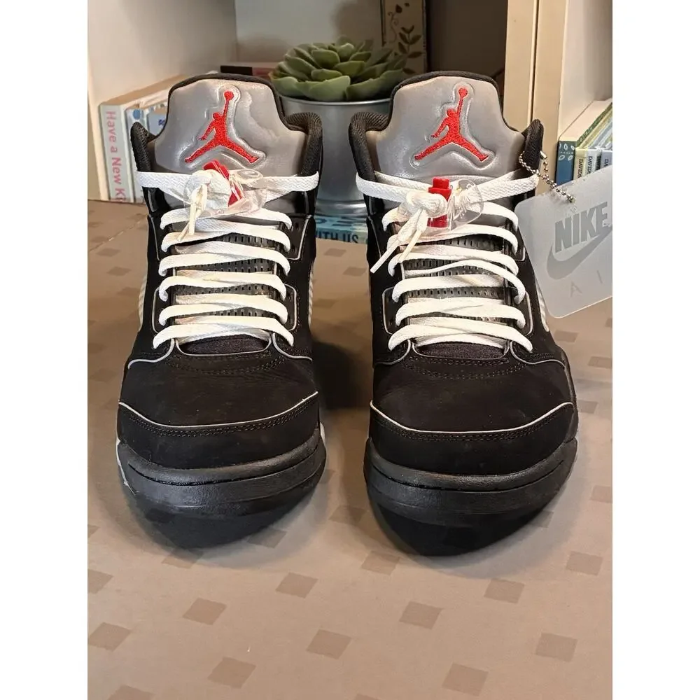 Nike Air Jordan 5 Retro OG Black Metallic Silver HF3975-001 Size 8 With Box
